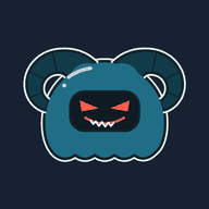 Ademir, o mascote da Bleatlord: um pudim azul-petróleo com chifres de carneiro e olhar sinistro.